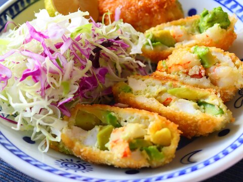 豆腐&はんぺん入り♪アボカド海老カツ